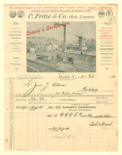 Rechnung der Firma O. Fritze & Co. an J. Dittmer aus Perleberg 