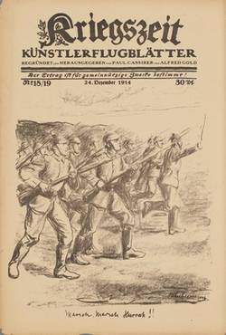 Marsch, Marsch, Hurrah !! Titelblatt zu Kriegszeit Nr. 18/19 vom 24. Dezem. 1914