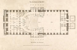 Das Opernhaus im Jahr 1844. Grundriss des Parterre in Prachtband Geschichte der Königlichen Oper