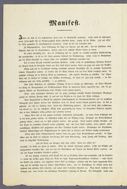 "Manifest" des kommandierenden Generals in Posen Friedrich August Peter von Colomb.