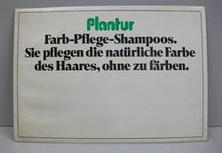 Werbeaufsteller für "Plantur Farb-Pflege-Shampoos"