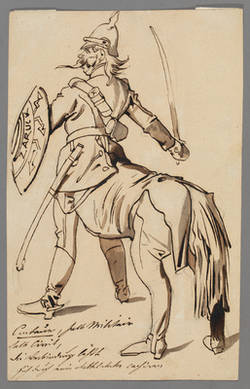 Karikatur auf die Schutzleute  ( Centaur in militär. Uniform  )