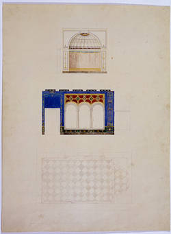 Entwurf zur Vorhalle des Viridariums der Römischen Bäder;