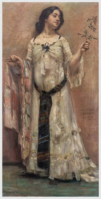Porträt Charlotte Berend im weißen Kleid;