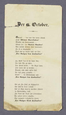 „Der 6. October.“ - Gedicht von Wilhelm Hirsch auf die Wiener Revolution 1848.