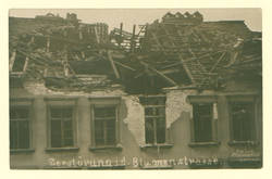 Novemberrevolution: "Zerstörung i. d. Blumentstraße."; während der Märzkämpfe 1919