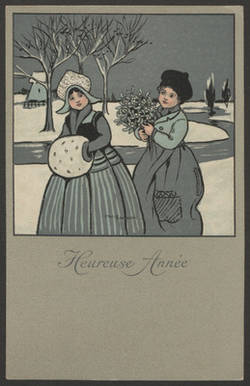Neujahrskarte von Alix Johanne Marie Marquise d´Arenberg Laguiche an Cornelie Richter;