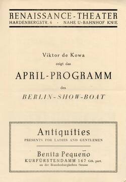 April-Programm des Berlin-Show-Boat