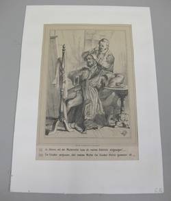 Illustration aus dem Düsseldorfer Monatsheft mit Frisierszene
