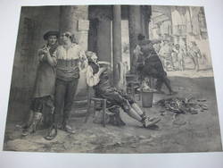"Le Barbier ambulant" nach einem Gemälde von J.G. Vibert