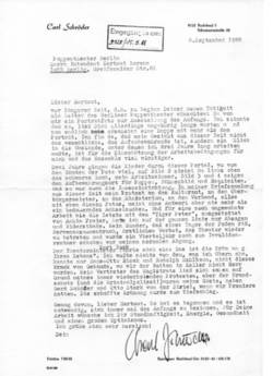 Brief von Carl Schröder 