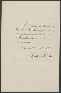 Verlobungsanzeige Richter und Meyerbeer, 1866