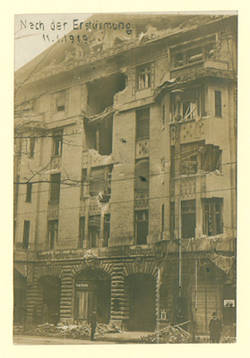 Novemberrevolution: Das Gebäude des Vorwärts "Nach der Erstürmung" am "11.1.1919"