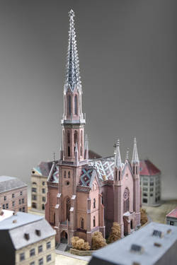Modell der Petrikirche und Umgebung