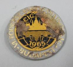 Button der VI. Europameisterschaft der Friseure in Budapest