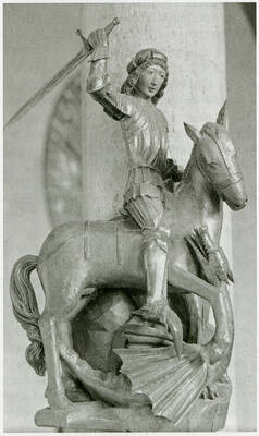 Heiliger Georg zu Pferde aus der Dorfkirche in Berlin-Tempelhof