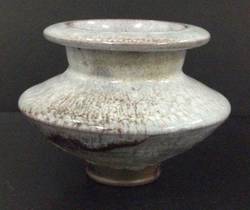 Vase, grau-mangan glasiert