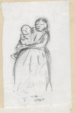 Frau mit Kind auf dem Arm