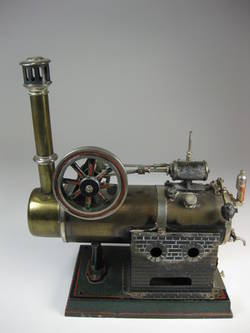 Dampfmaschine mit liegendem Kessel