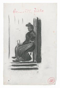 Sitzende Frau mit Trinkglas
