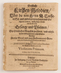 Geistliche Kirchen-Melodien (....), Violinum Primum;