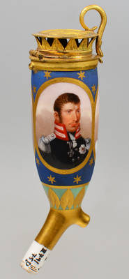 Pfeifenkopf mit den Porträts von Friedrich W. III., Alexander I.und Franz I.;