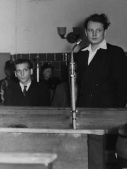 Gladow-Prozess: Dietrich Bohla und Werner Gladow bei einer Aussage