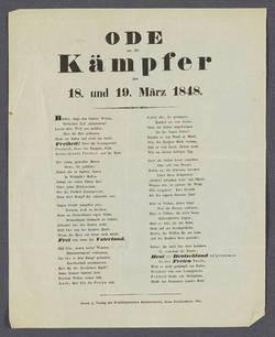 "Ode an die Kämpfer des 18. und 19. März."