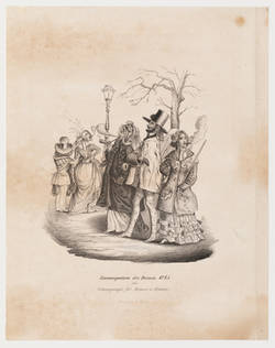 "Emanzipation der Damen 1845 oder Sittenspiegel für Männer und Frauen ( nach Grandville, Un autremonde, 1844)