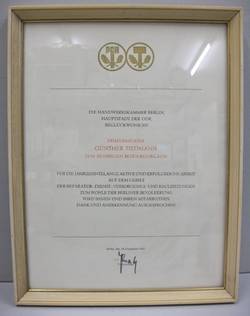 Auszeichnung zum 30-jährigen Betriebsjubiläum von Günther Tiedmann