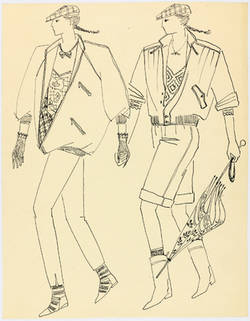 Modezeichnung von Monika Oppel für VHB Exquisit, 1980er Jahre