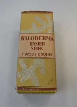 "Kaloderma Rasierseife" von F. Wolff & Sohn mit Originalverpackung