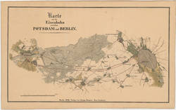 Karte von der Eisenbahn zwischen Potsdam und Berlin.;