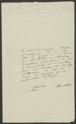 Alexander von Humboldt an Baron v. Drieberg