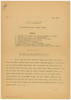 Alt-Salem Korrespondenz Juni 1934