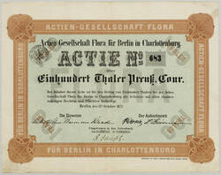 Aktien/Dividendenscheine, b) AG Flora, 1871