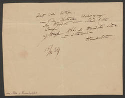 Alexander von Humboldt, Bestellzettel für Übersetzung des Herodot