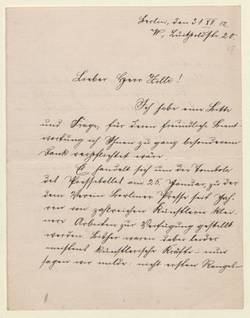 Eigenhändiger Brief von Max Osborn an Heinrich Zille