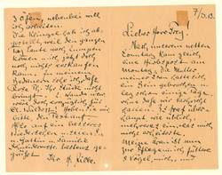 Eigenhändiger Brief Heinrich Zilles an Hermann Frey betr. v. a. des Beinbruchs von Zilles Schwiegermutter und die Konsequenzen für ihn ;