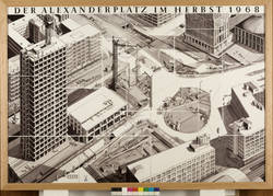 Acht Fliesenbilder, Ansichten des Alexanderplatz aus verschiedenen Jahrhunderten