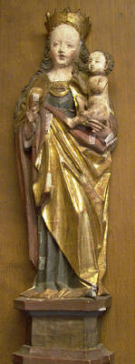Madonna mit Kind , Figur eines Retabels aus der Kirche in Burghagen
