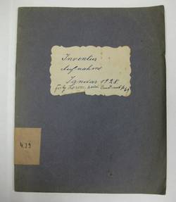 Heft mit der "Inventur Aufnahme Januar 1928" für den Salon von Fritz Lorenz