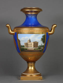 Amphoren-Vase mit Postament und Vedutenmalerei, Ansicht Bauakademie und Sternwarte