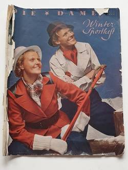 Zeitschrift "Die Dame" vom Januar 1936, dazu Originalabzug eines Fotos