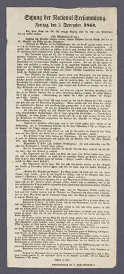 "Sitzung der National-Versammlung. Freitag, den 3. November 1848." - Bericht