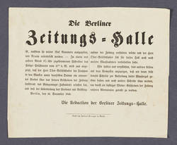 Öffentliche Bekanntmachung des Verbots der "Berliner Zeitungs-Halle"