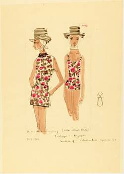 Strandbekleidung, Kleid und Badeanzug, F/S 1964