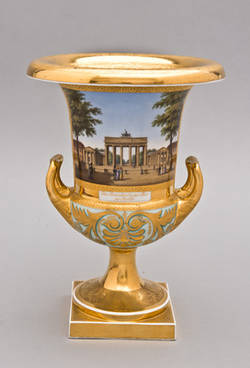 Krater-Vase mit Vedutenmalerei, Brandenburger Tor und Opernplatz