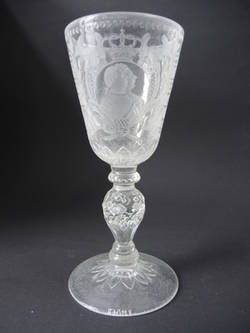 Glaspokal mit Doppelbildnis König Friedrich Wilhelm I. und seiner Gemahlin Sophie Dorothea