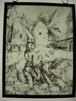 Kabinettscheibe: nach Dürer: der verlorene Sohn